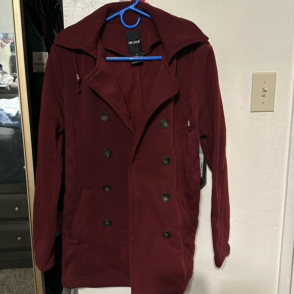 Women’s double breasted fleece peacoat